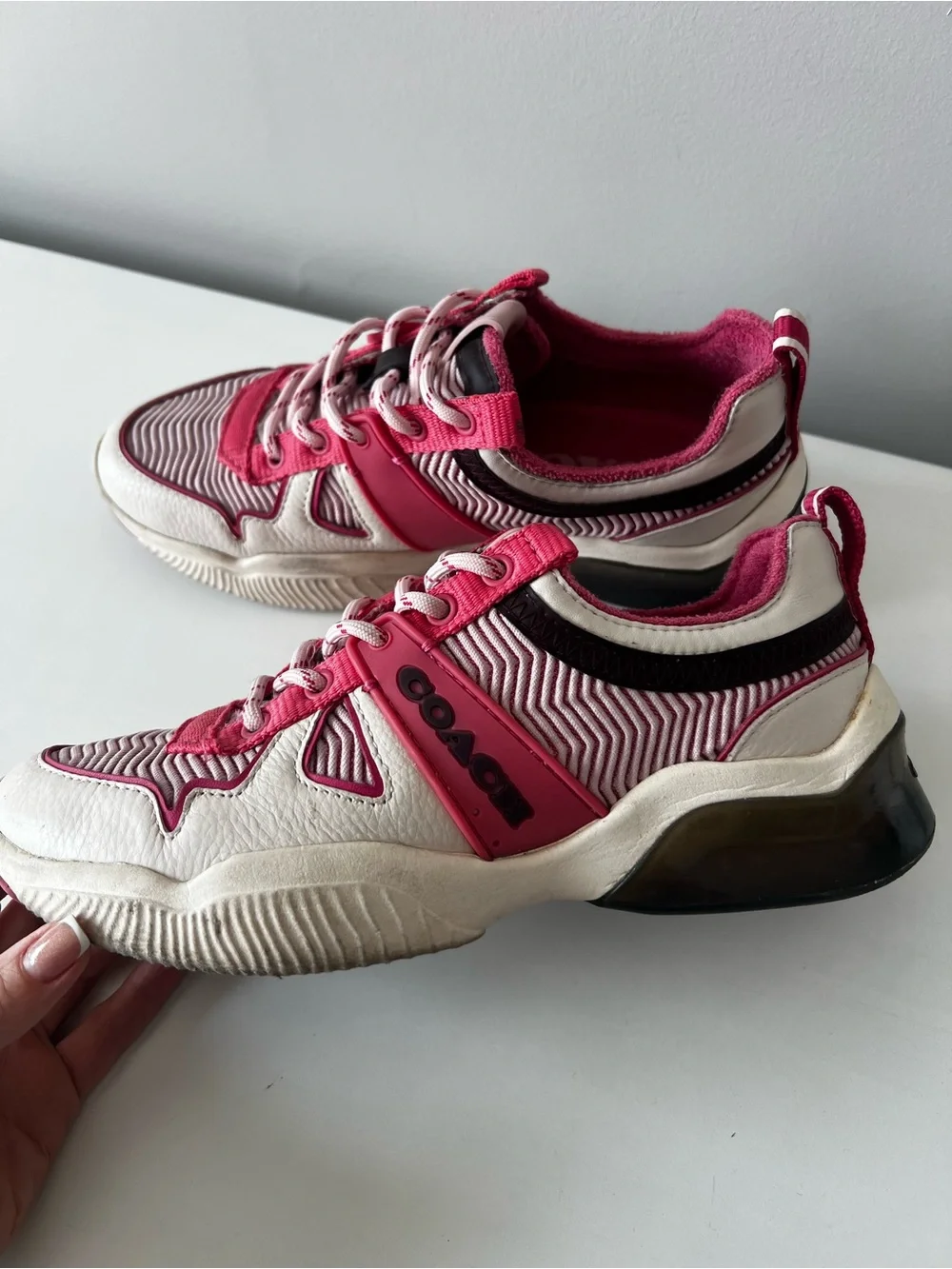 Coach Women's Pink & Cream Athletic Sneakers